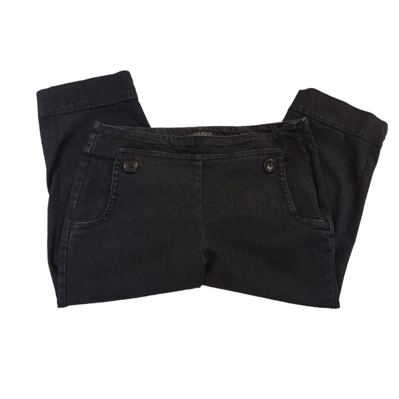 Talbots Capri Jeans Petite Size 8P Blue Denim Big Sailor Botton Pockets - Picture 5 of 8